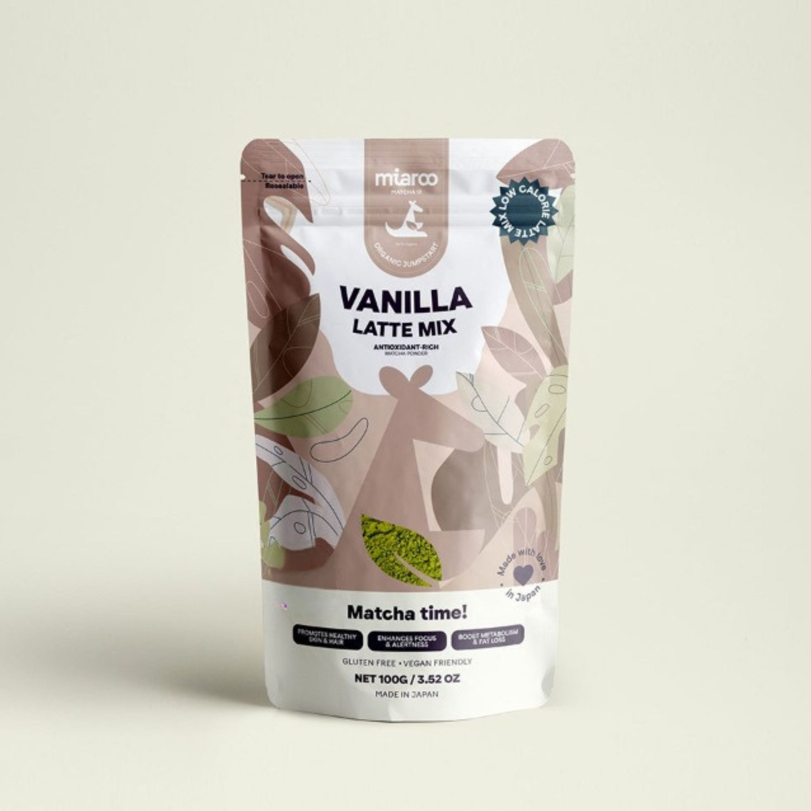 Organic Ceremonial Premium Matcha | Vanilla Latte Mix (Low Sugar